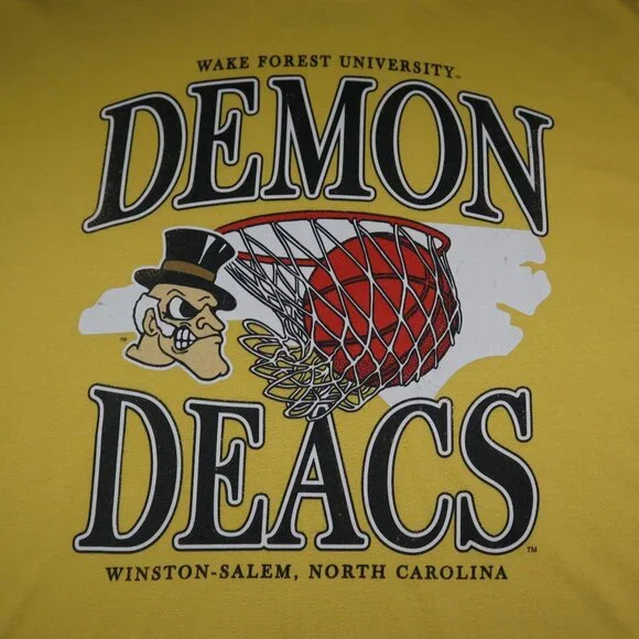 Vintage Style 90s Wake Forest University Demon Deacons Homefield Shirt Size XXL - Picture 2 of 4